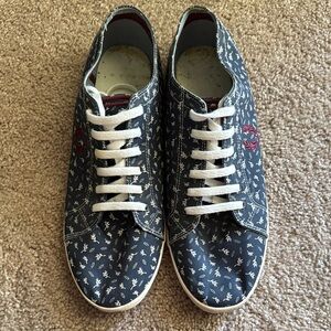 Fred Perry Navy Patterned Sneakers